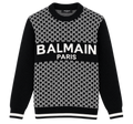 Balmain Monogram Knit Sweater – Black/White