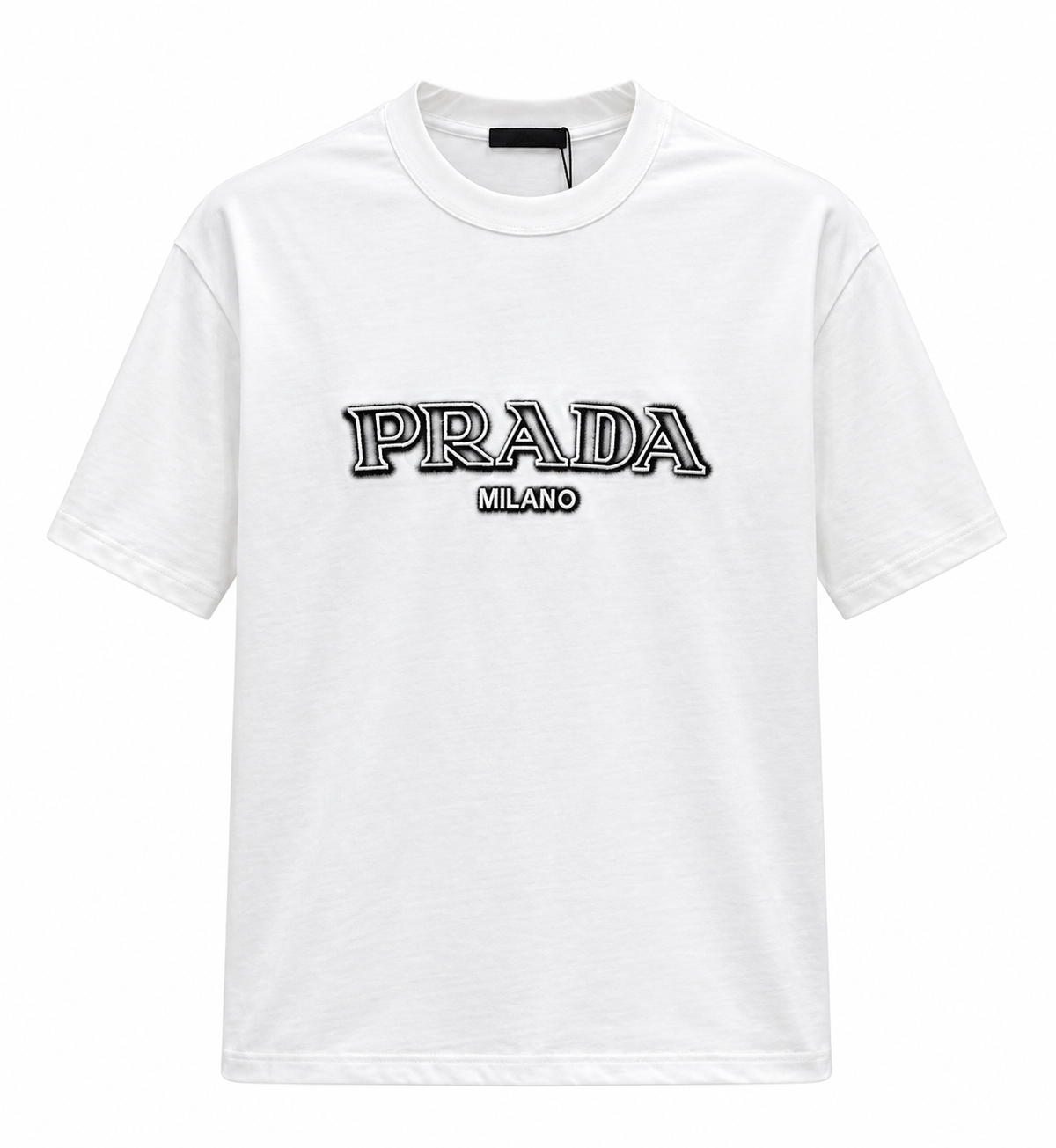 Prada Milano Embroidered Logo T-Shirt – White