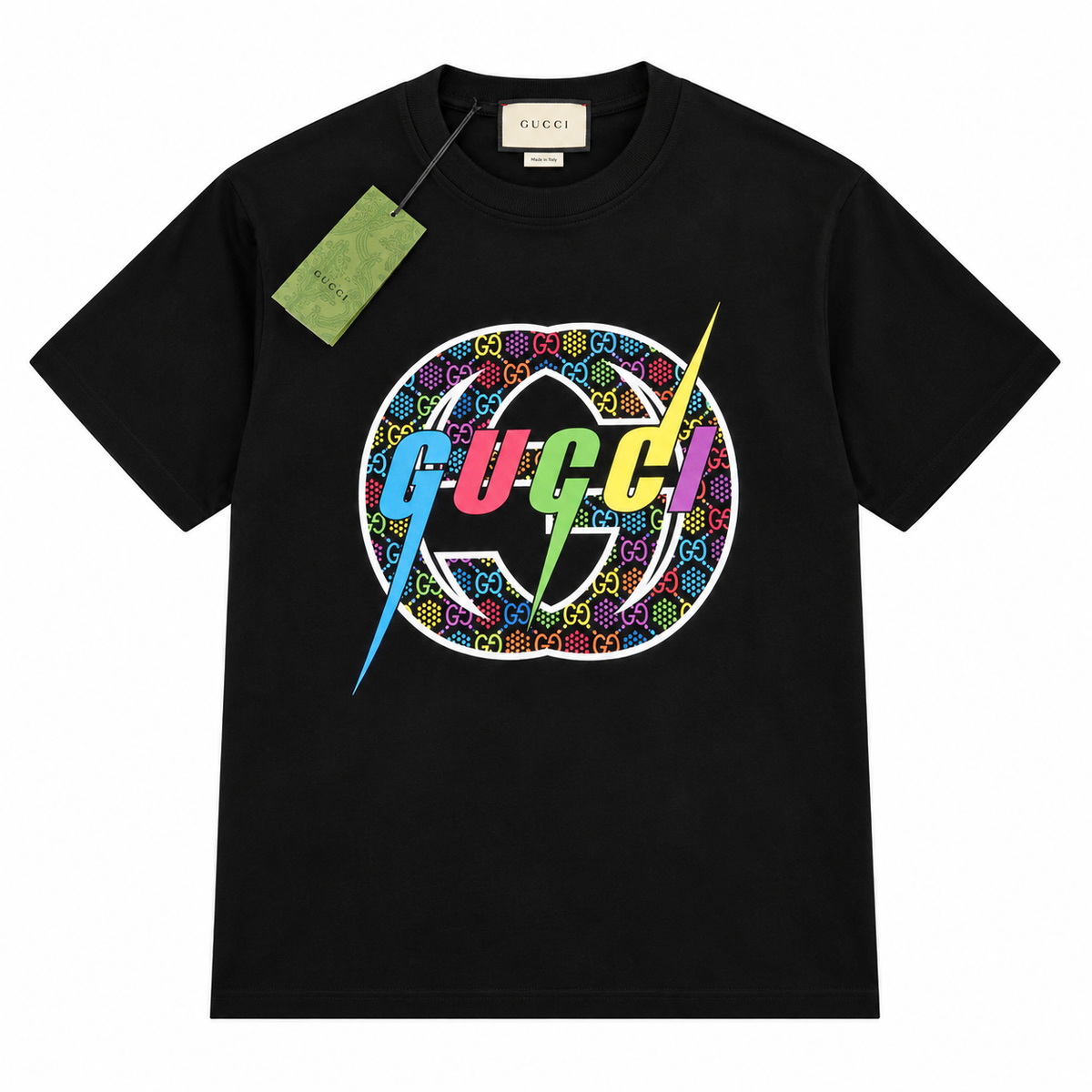 Gucci GG Lightning Logo T-Shirt – Black