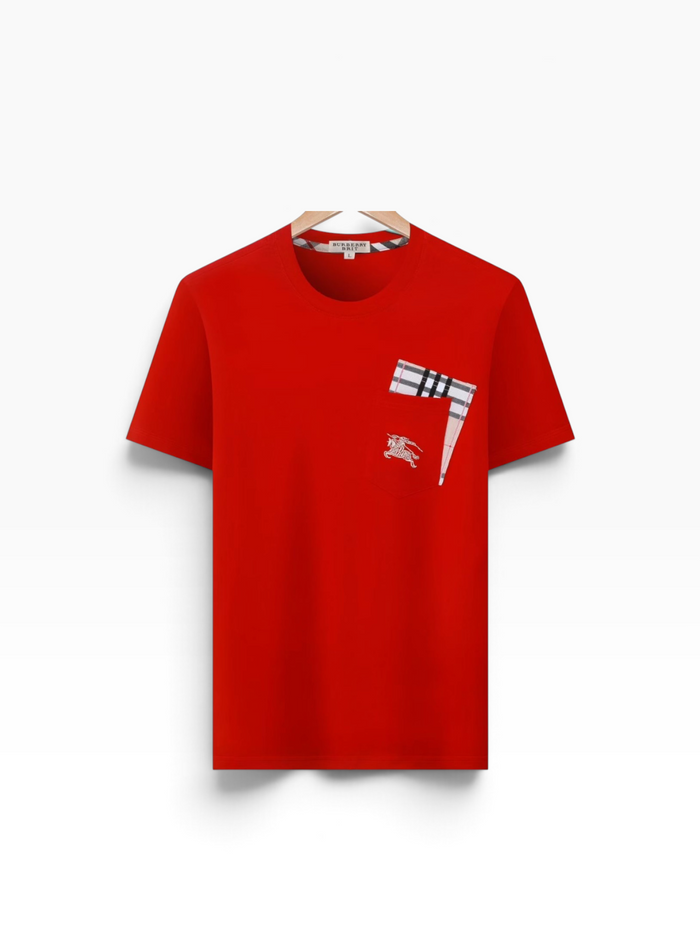 T-shirt Burberry Brit con tasca a quadri – Rosso