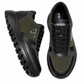 Prada Ribbed Panel Sneakers – Black/Olive