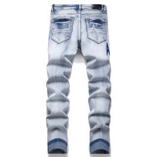 Amiri blue logo light jeans