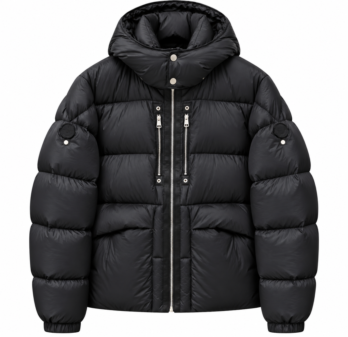 Moncler Hooded Puffer Jacket-Black