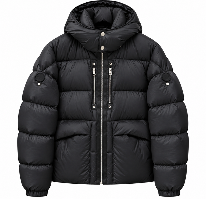 Piumino Moncler con cappuccio - Nero