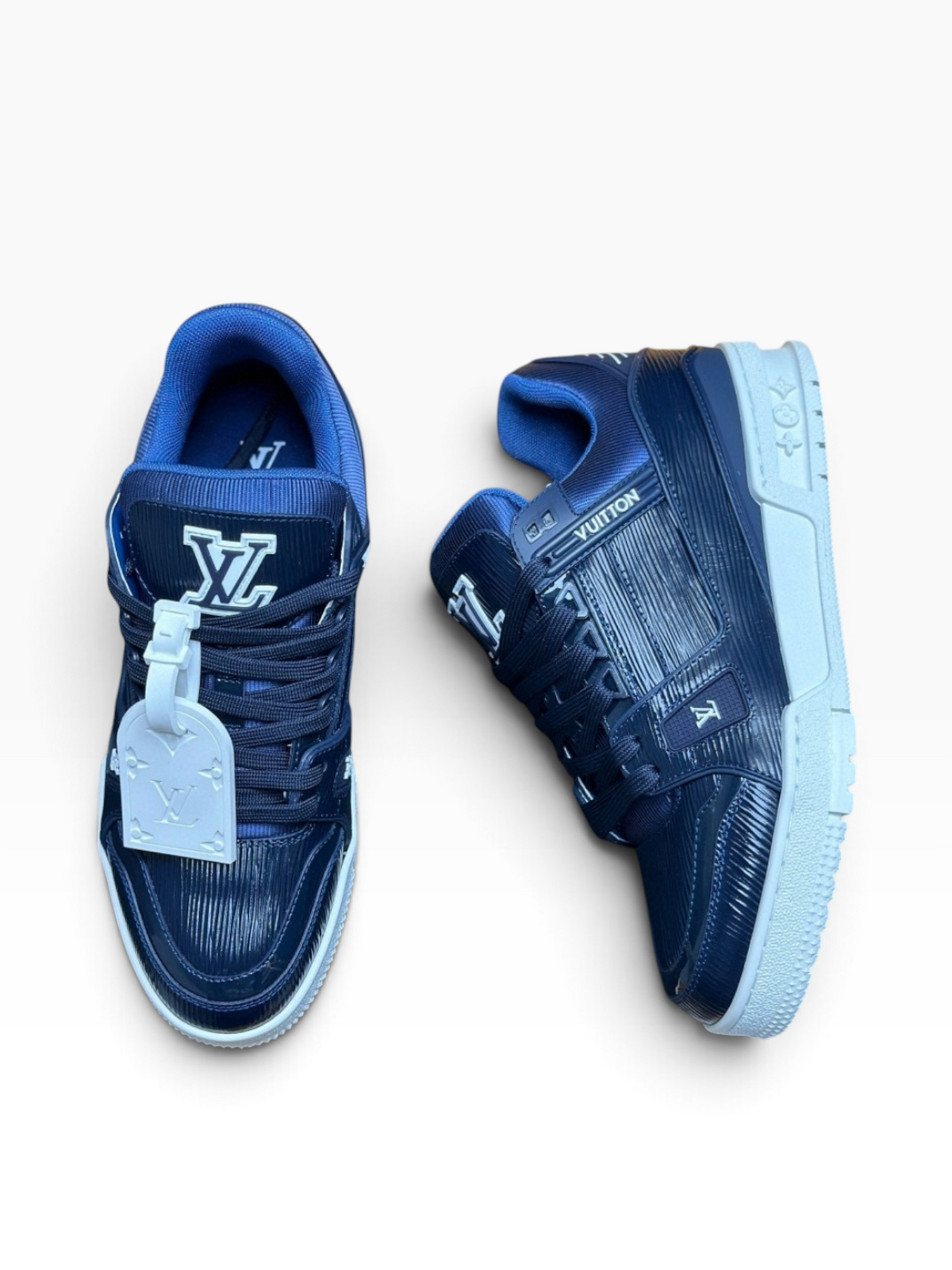 LV Runner Navy Blue & White Sneakers