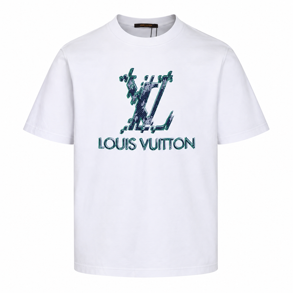 Louis Vuitton LV Glitch Logo T-Shirt – White