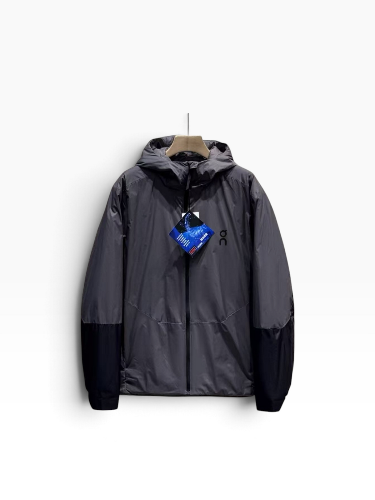 On Running Colorblock Hooded Jacket – Grey/Black