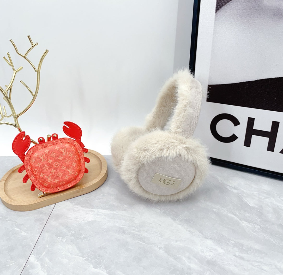 UGG Faux Fur Bunny Earmuffs – Cream