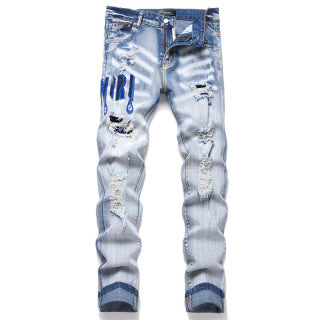 Amiri blue logo light jeans