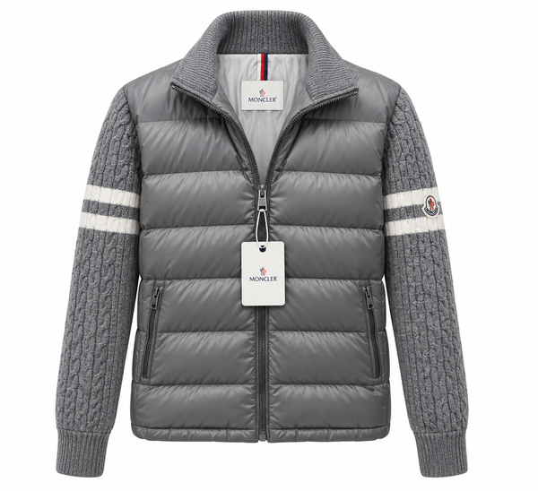 Cardigan en maille matelassé Moncler – Gris