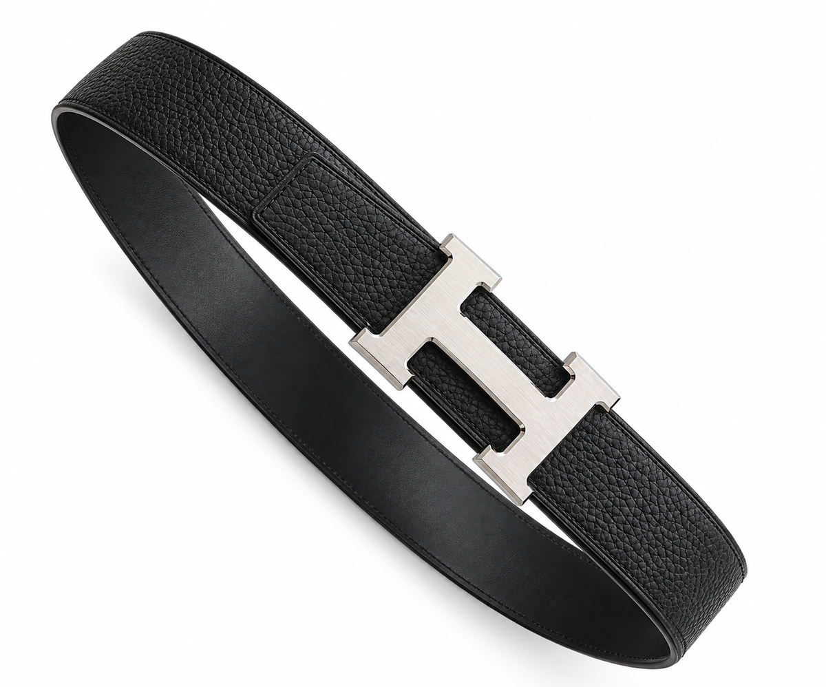 Hermès H Buckle Leather Belt – Black