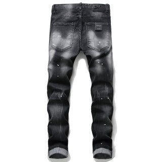 Dsquared2 Black Washed Distressed Slim Fit Jeans