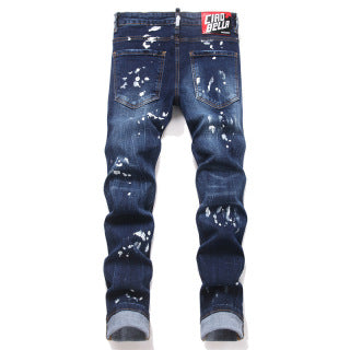 Dsquared2 White Paint Splatter Distressed Jeans