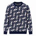 Fendi FF Monogram Knit Sweater – Navy/White