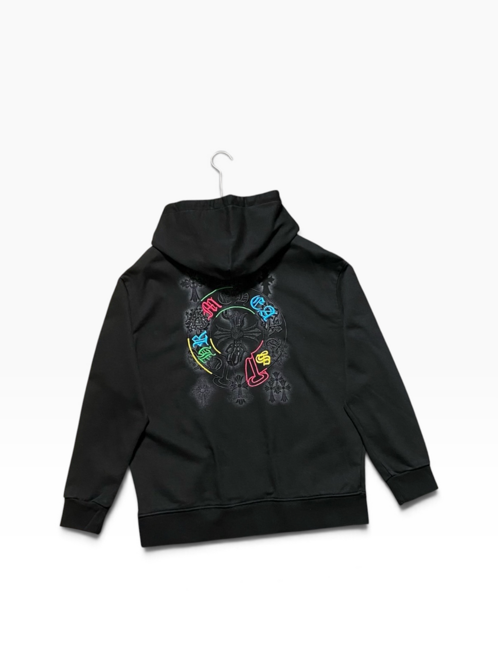 Chrome Hearts Black Multicolor Cross Hoodie