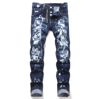 Dsquared2 White Paint Splatter Distressed Jeans