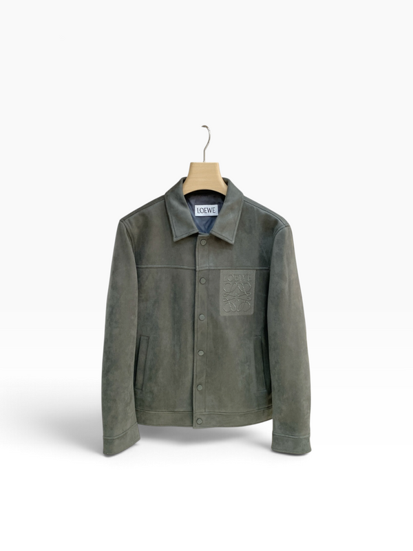Veste Loewe Anagram en daim – Vert