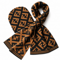 Fendi FF Beanie & Scarf Set – Brown/Black