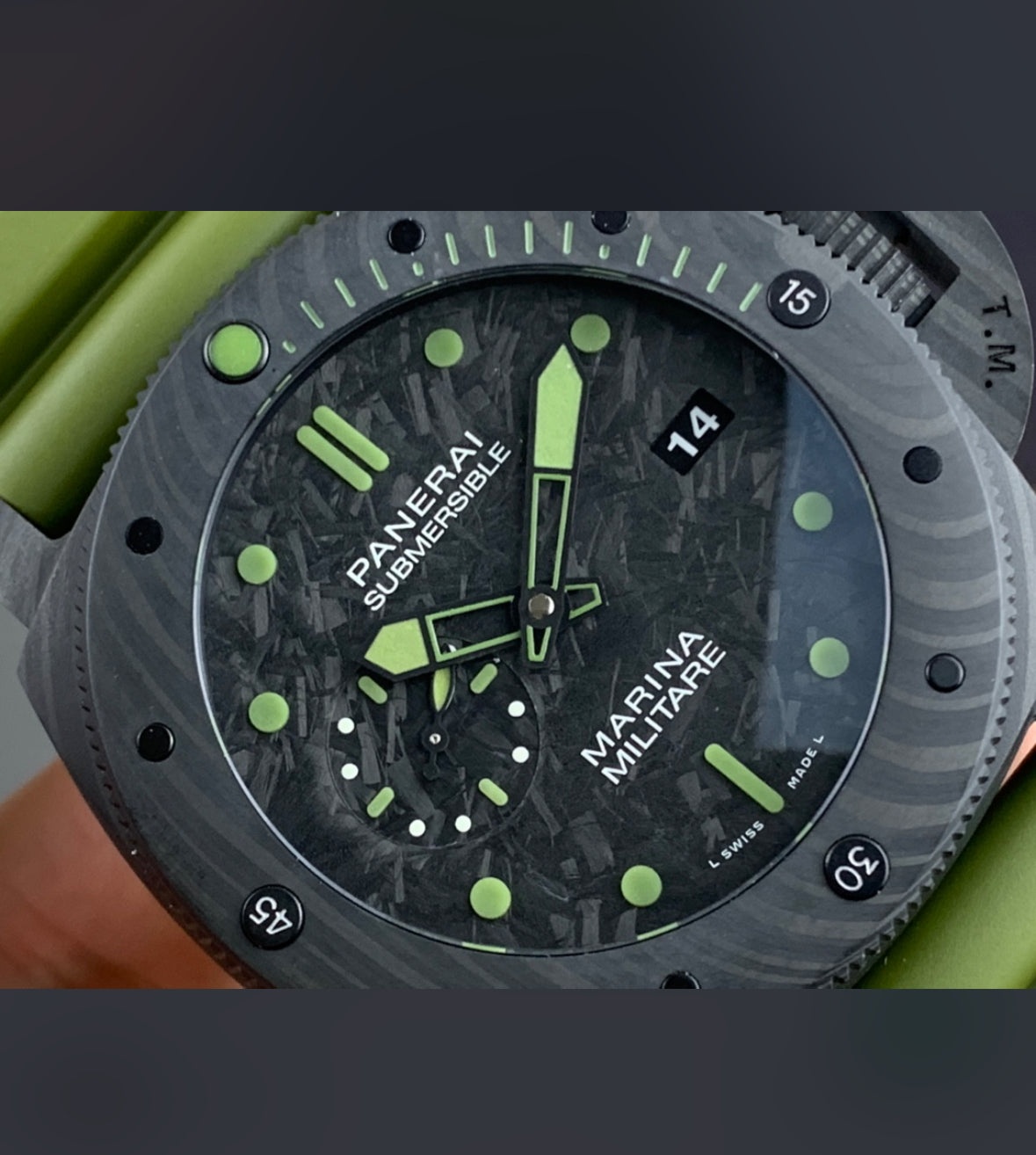 Panerai Submersible Marina Militare Carbotech – Black/Green