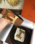 Hermès H Belt – Taupe/Black