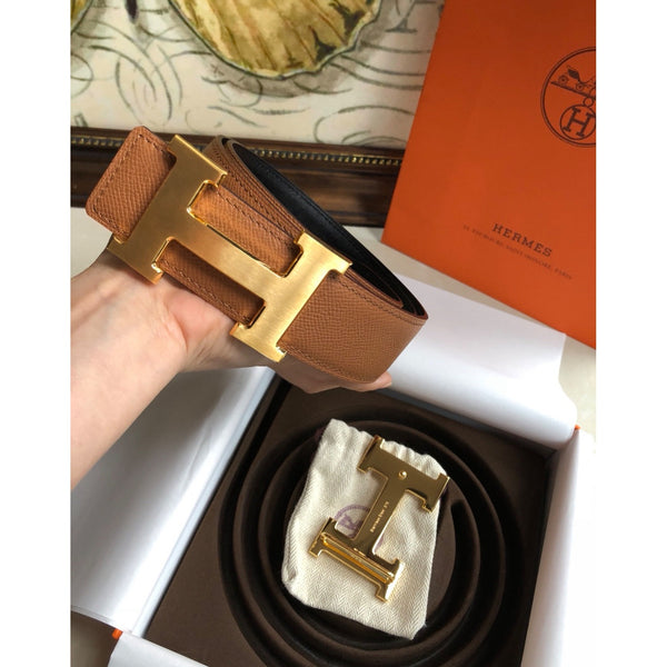 Hermès H Belt – Taupe/Black