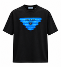 Prada Blue Logo T-Shirt – Black