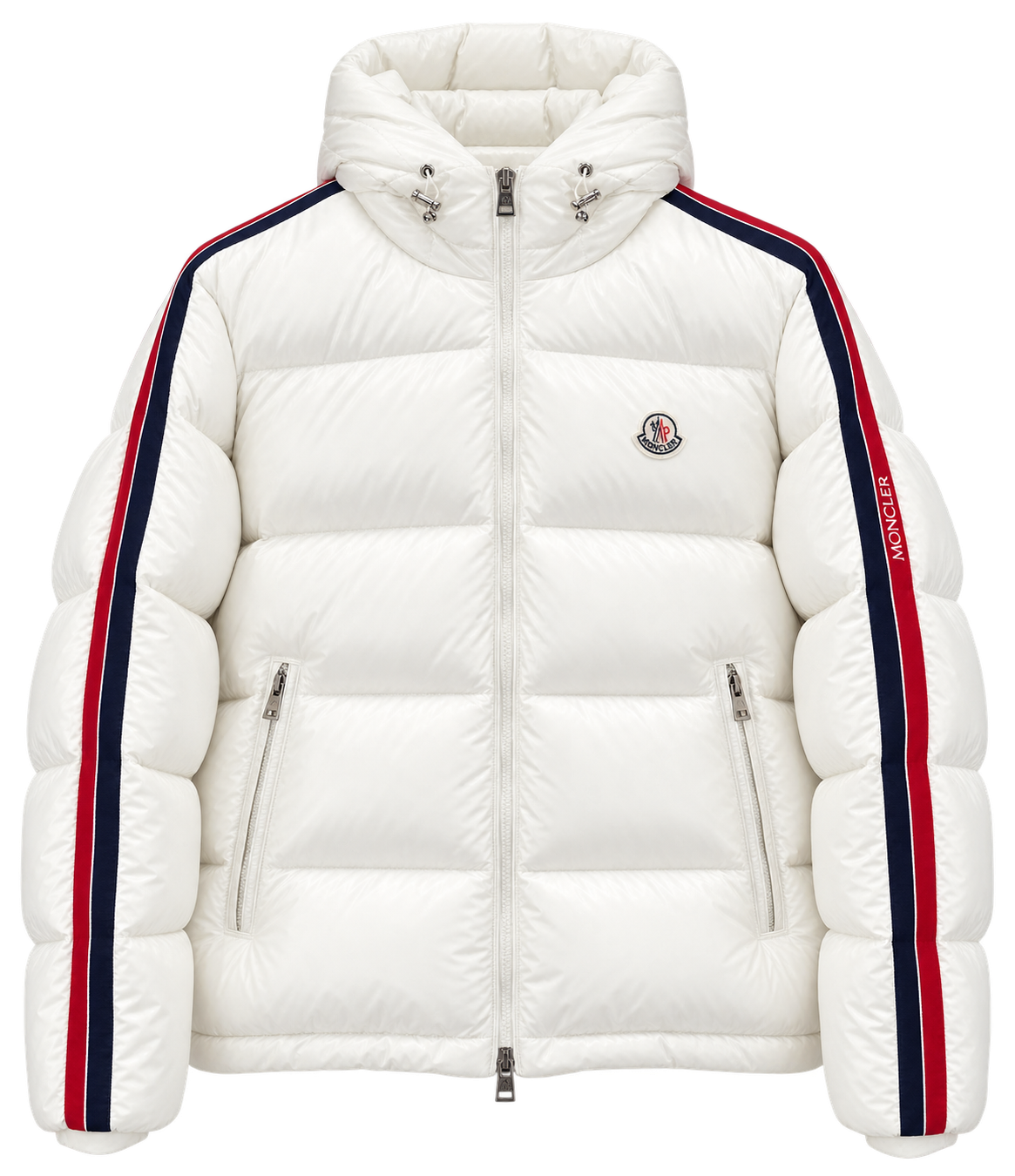Moncler Puffer Jacket – White/Navy/Red