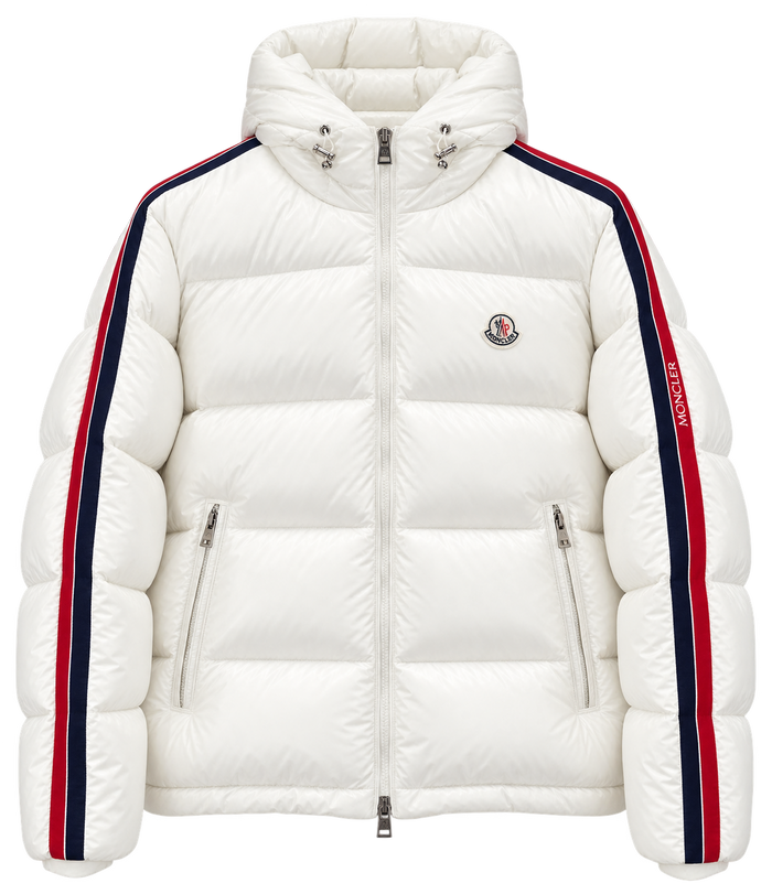 Piumino Moncler – Bianco/Blu navy/Rosso