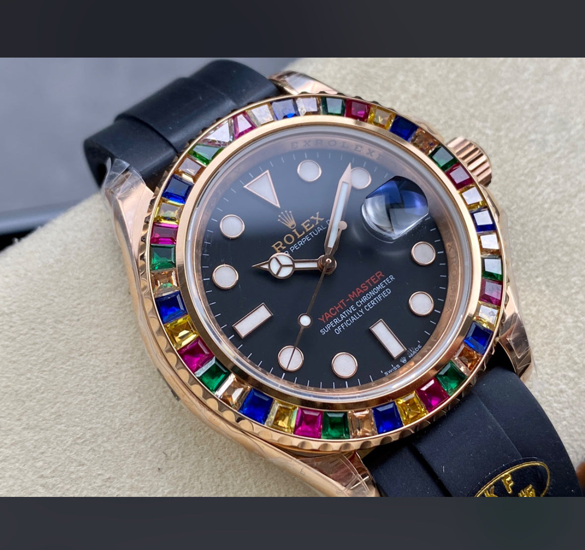 Rolex Yacht-Master Rainbow – Rose Gold/Black