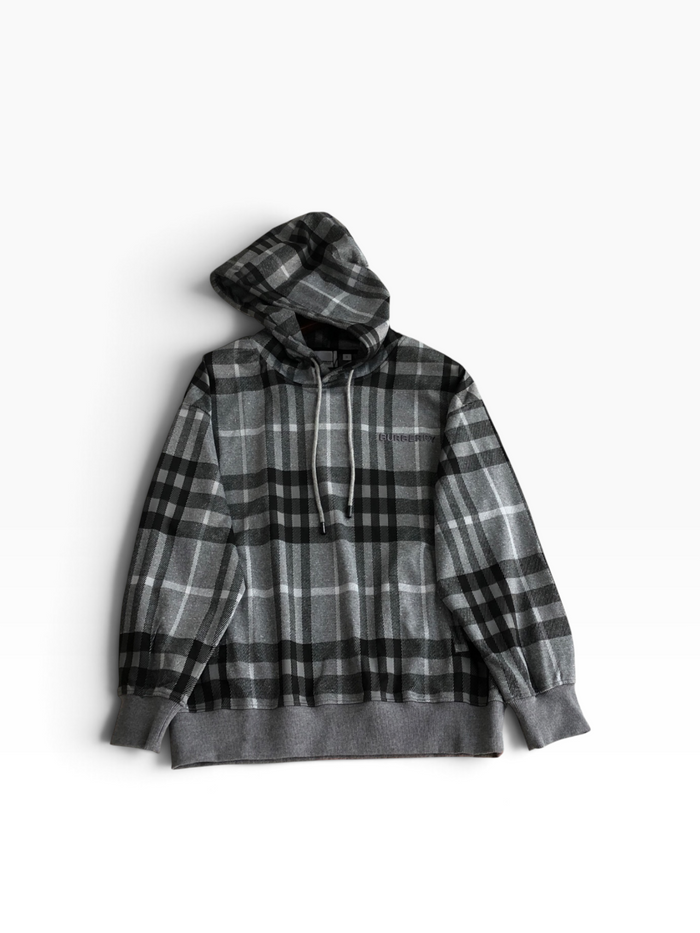 Felpa con cappuccio Burberry Check – grigia