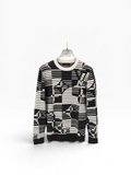 Louis Vuitton Graphic Stripe Knit Sweater – Black/White