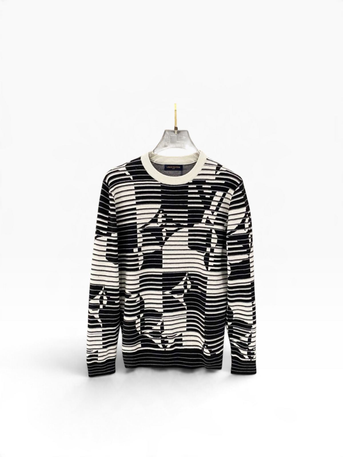 Louis Vuitton Graphic Stripe Knit Sweater – Black/White