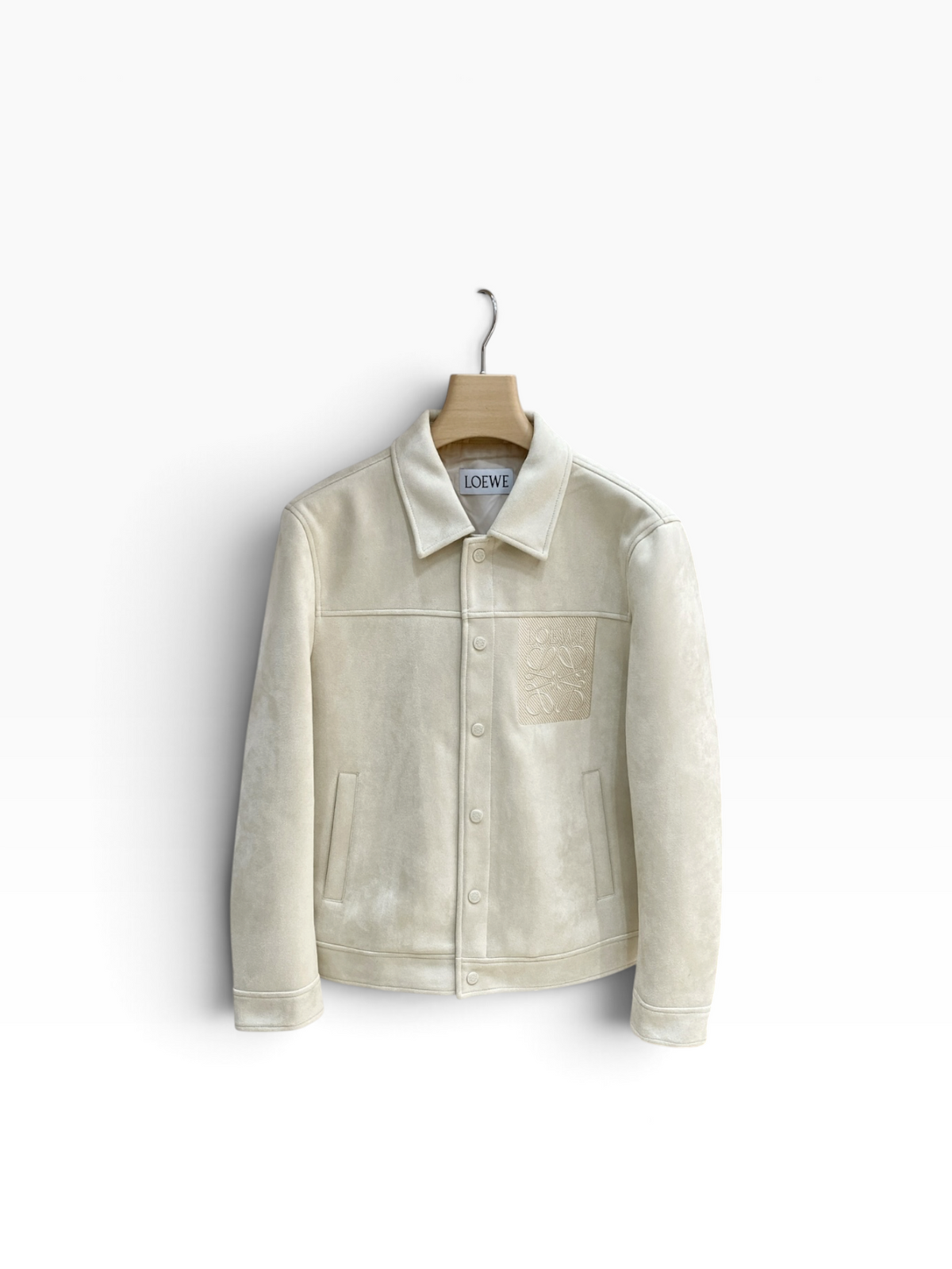 Loewe Anagram Suede Jacket – White