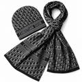 Dior Oblique Beanie & Scarf Set – Black/Grey