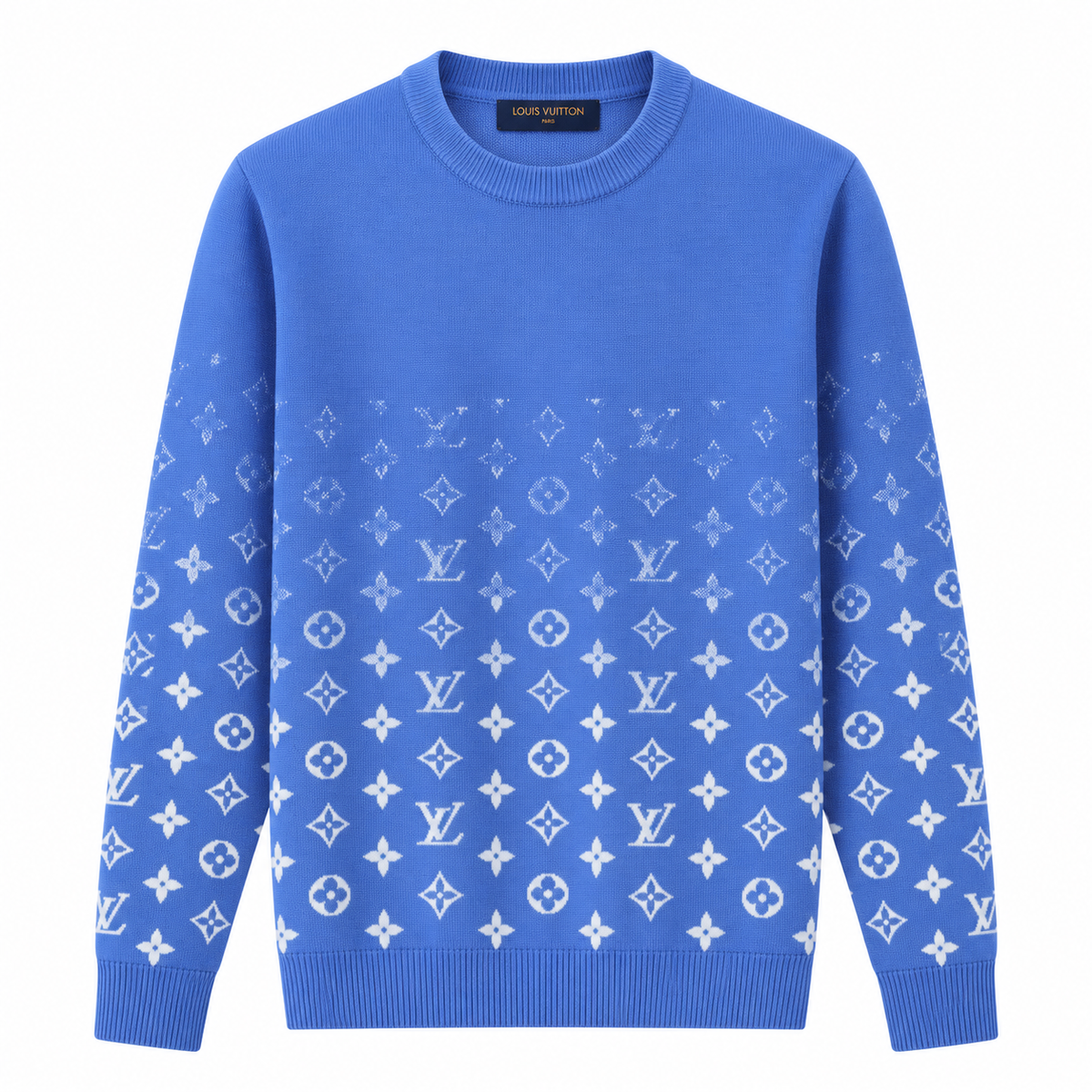Louis Vuitton Monogram Gradient Cotton Crewneck – Blue