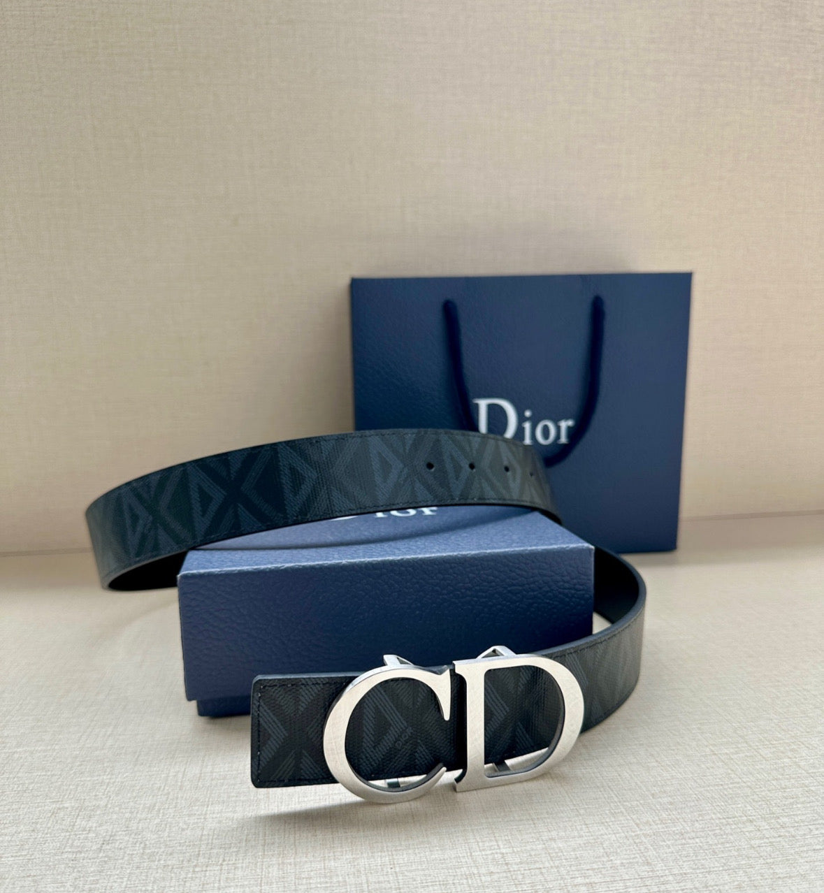 Dior Oblique Saddle Belt – Black