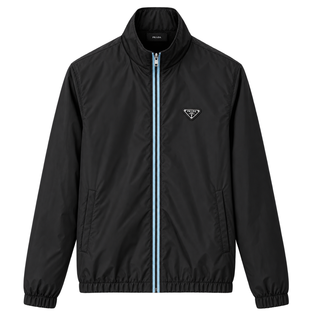 Prada Nylon Zip Jacket – Black/Aqua