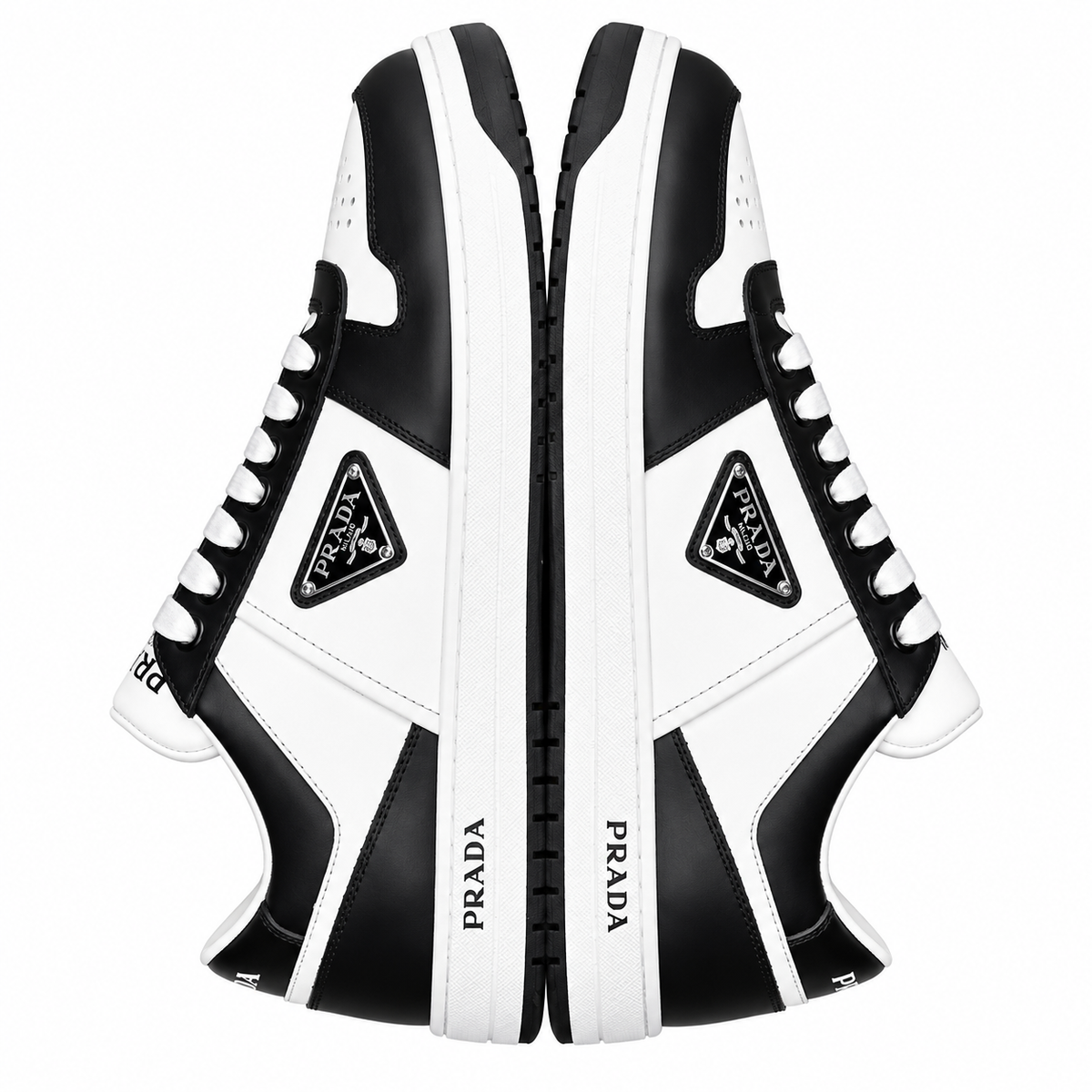 Prada Milano Low-Top Sneakers – Black/White