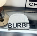 Burberry Logo Knit Beanie – White
