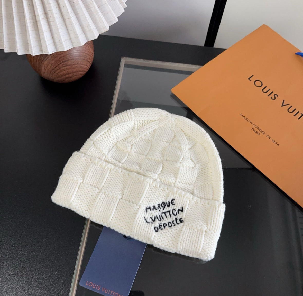 Louis Vuitton Monogram Knit Beanie – White