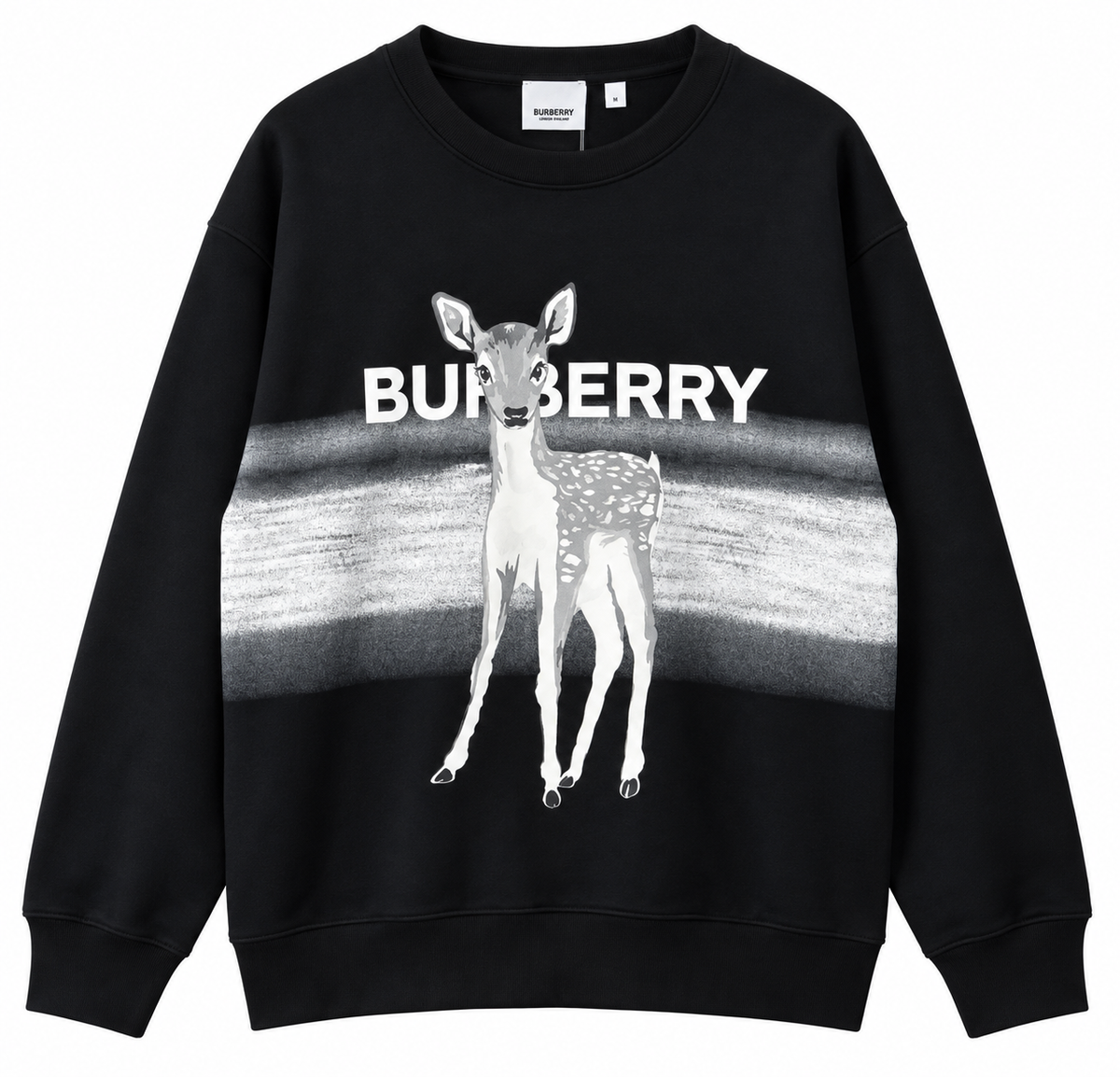 Burberry Deer Graphic Logo Sweatshirt – Black