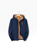 Burberry Logo Hooded Jacket – Navy Blue
