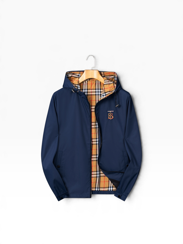 Giacca con cappuccio e logo Burberry – Blu navy