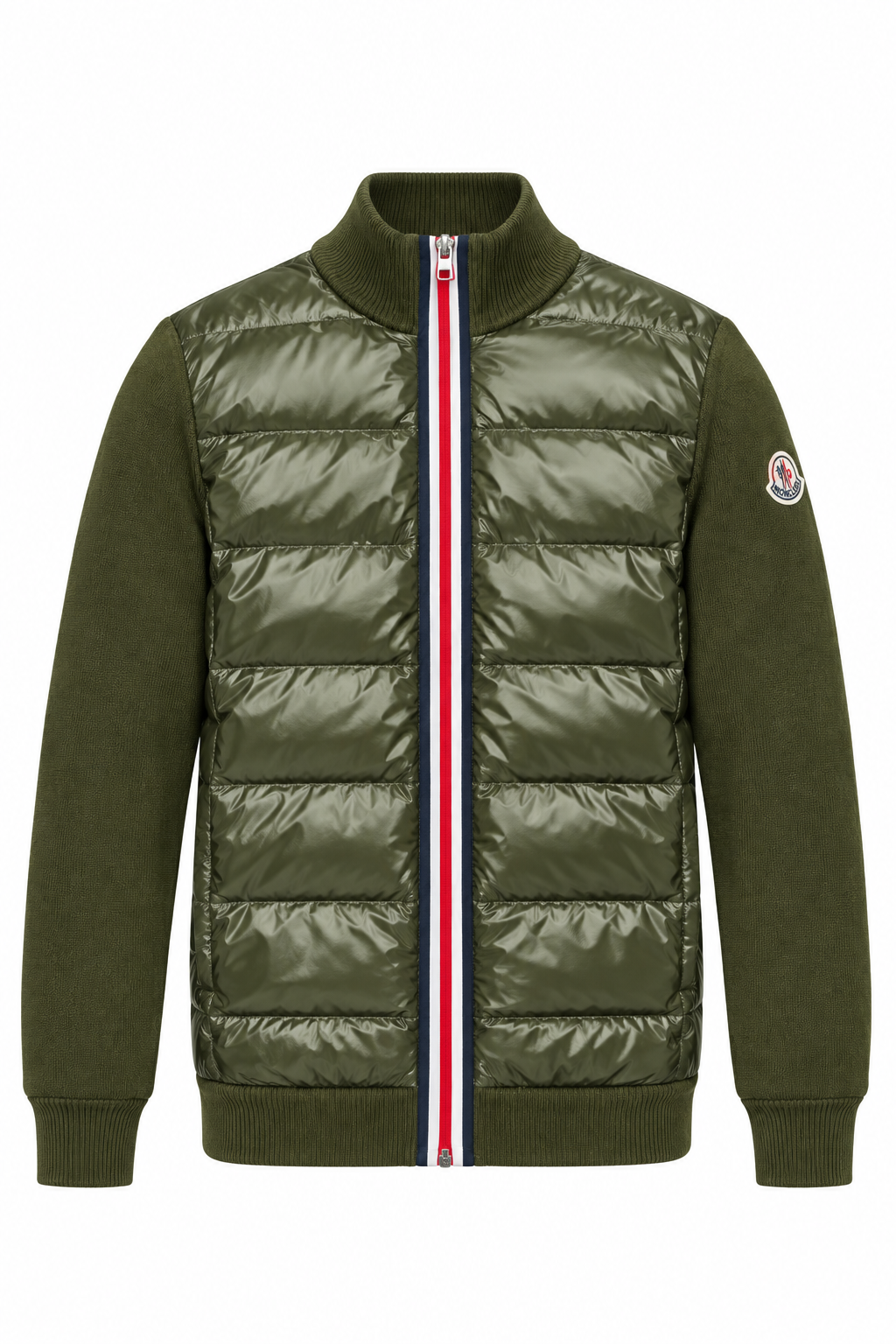 Moncler Green Padded Knit Jacket