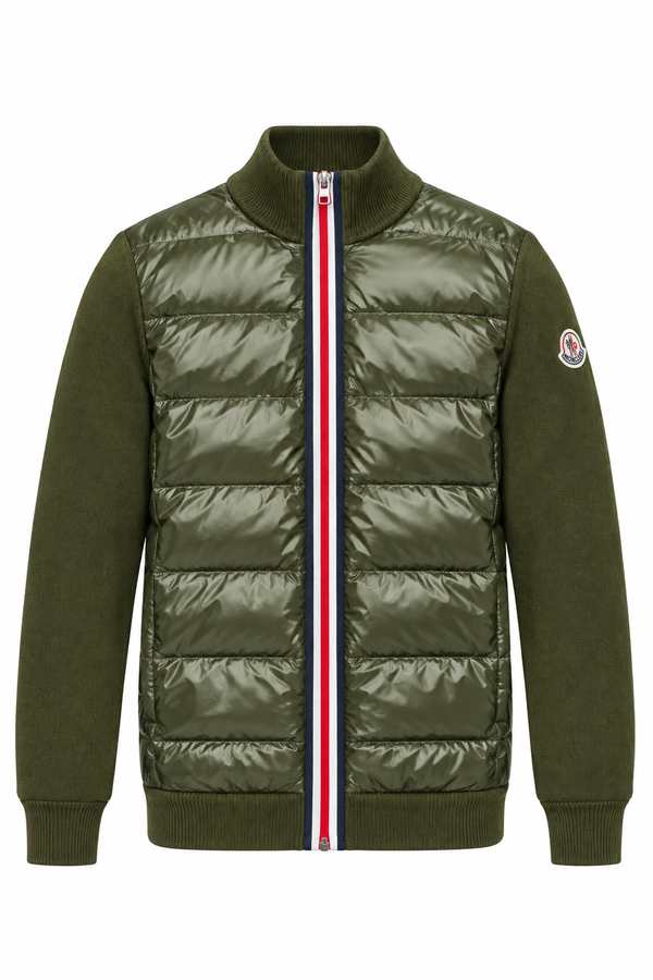 Veste matelassée en maille verte Moncler