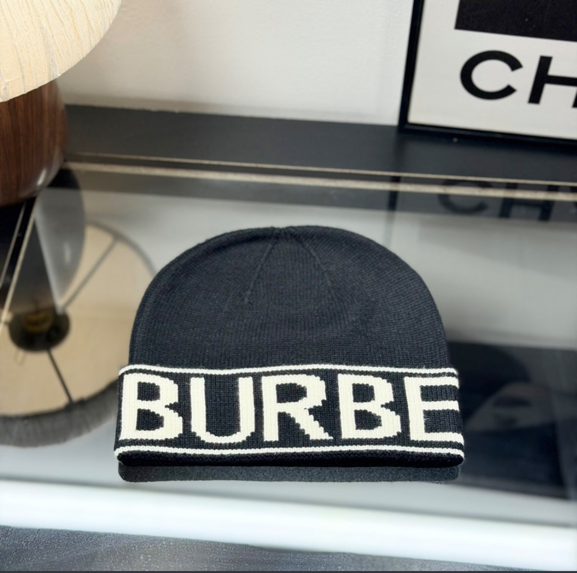 Burberry Logo Knit Beanie – Black