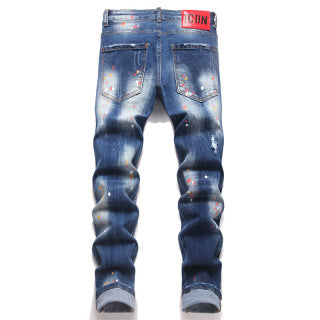 Dsquared2 Multi-Patch Distressed Blue Jeans