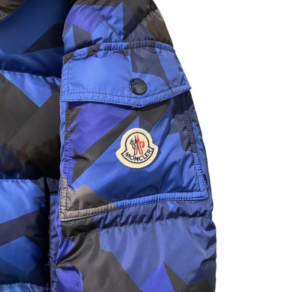 Moncler Blue Mosa Graphic-print Puffer Jacket