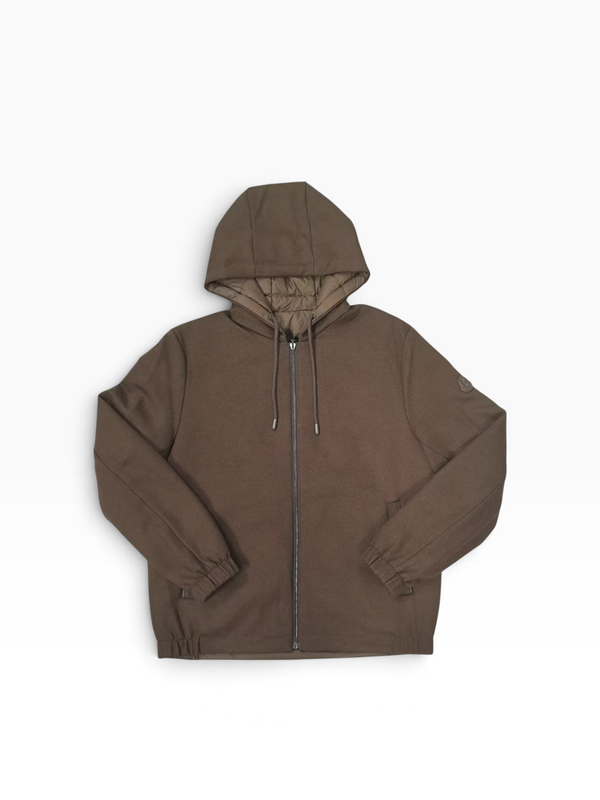 Felpa con cappuccio e zip Moncler – Marrone