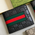 Gucci GG Embossed Leather Web Card Holder – Black